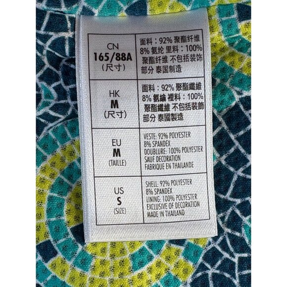 DISNEY PARKS MICKEY MOUSE MOSAIC BLUE HOODED FULL ZIP VEST WOMENS SIZE SMALL ZIP - Picture 8 of 9